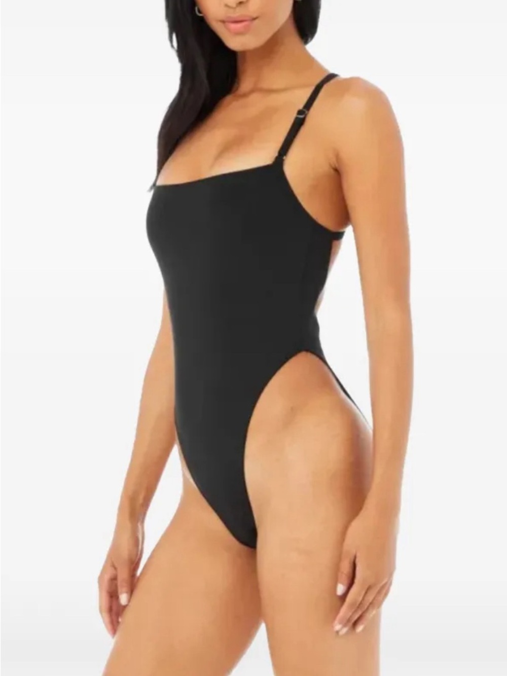 ALO Yoga Black One-Piece High-Cut Jumpsuit